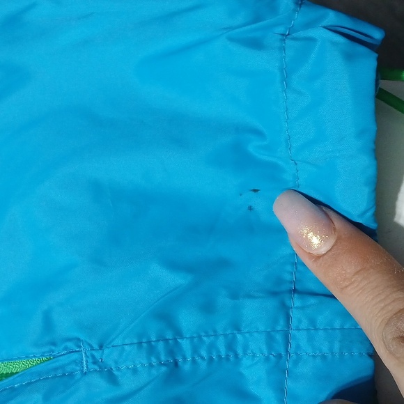 Lands' End Kids Blue and Green Raincoat - Picture 3 of 5